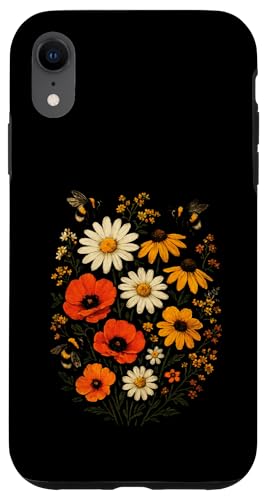 Bienen Blumen Cottagecore Botanical Imker Vintage Hülle für iPhone XR von Blumenmuster