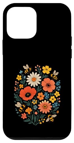 Bienen Blumen Cottagecore Botanical Vintage Hülle für iPhone 12 mini von Blumenmuster