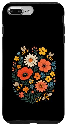 Bienen Blumen Cottagecore Botanical Vintage Hülle für iPhone 7 Plus/8 Plus von Blumenmuster