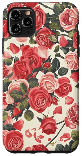 Rosa Rosenmuster, rosa Rosenblüte Hülle für iPhone 11 Pro Max von Blumenmuster