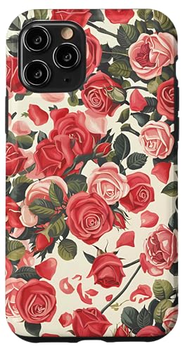 Rosa Rosenmuster, rosa Rosenblüte Hülle für iPhone 11 Pro von Blumenmuster