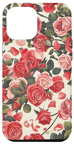 Rosa Rosenmuster, rosa Rosenblüte Hülle für iPhone 12 Pro Max von Blumenmuster