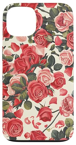Rosa Rosenmuster, rosa Rosenblüte Hülle für iPhone 13 von Blumenmuster