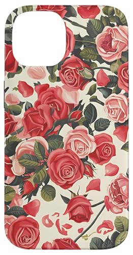 Rosa Rosenmuster, rosa Rosenblüte Hülle für iPhone 14 von Blumenmuster