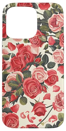 Rosa Rosenmuster, rosa Rosenblüte Hülle für iPhone 15 Pro Max Rosa Rosenmuster, rosa Rosenblüte Hülle für iPhone 15 Pro Max von Blumenmuster