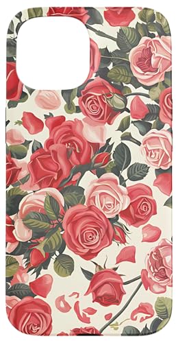Rosa Rosenmuster, rosa Rosenblüte Hülle für iPhone 15 von Blumenmuster