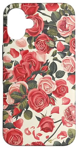 Rosa Rosenmuster, rosa Rosenblüte Hülle für iPhone 16 Plus von Blumenmuster