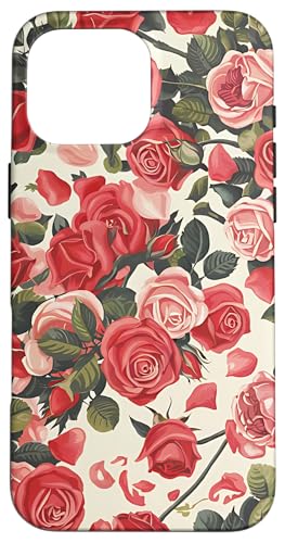Rosa Rosenmuster, rosa Rosenblüte Hülle für iPhone 16 Pro Max von Blumenmuster