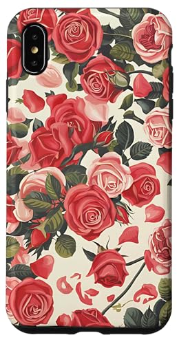 Rosa Rosenmuster, rosa Rosenblüte Hülle für iPhone XS Max von Blumenmuster