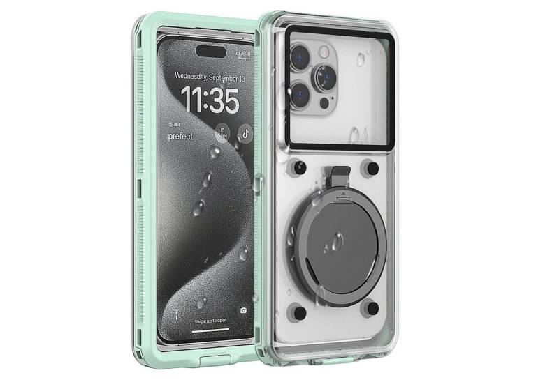 Blusmart Handyhülle Neu verbesserte wasserdichte Handyhülle Kompatibel mit Apple-/Samsung-Bildschirmmodellen innerhalb von 6,9 Zoll, Wasserdicht, sturzsicher und kältebeständig mit Standfunktion von Blusmart
