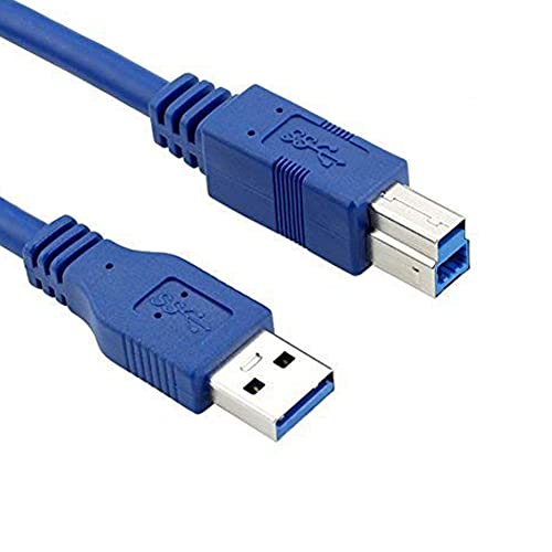 Bluwee USB 3.0 Kabel, Typ A-Stecker auf Typ B-Stecker, 0,6 m, rund, Blau von Bluwee