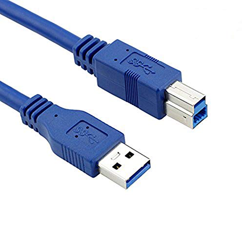 Bluwee USB 3.0 Kabel Typ A Stecker auf Typ B Stecker, rund, Blau 3 FT 3 feet von Bluwee