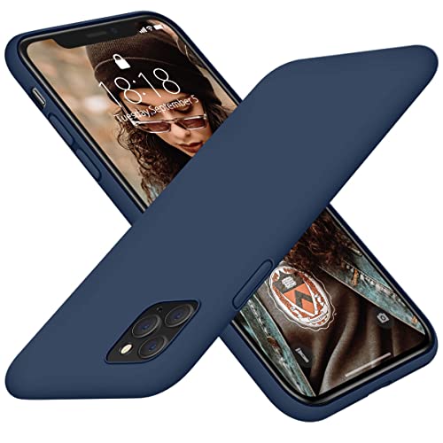 Blyge Schutzhülle aus Silikon, kompatibel mit iPhone 14 6,1 Zoll, weiche Rückseite mit Kameraschutz, Silikonhülle, Kratzfest, Marineblau von Blyge
