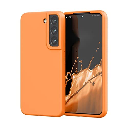 Schutzhülle für Samsung Galaxy S22, Bumper aus Silikongel, weich und flexibel, mit Fallschutz für Kameras, Schutzhülle Galaxy S22 Slim stoßfest, fruchtiges Orange von Blyge