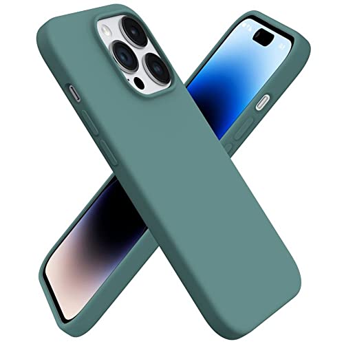 Silikon Hülle kompatibel mit Apple iPhone 14 pro Max Hülle Weich Stoßfest Vollschutz Liquid Silikonkautschuk ArmyGreen von Blyge