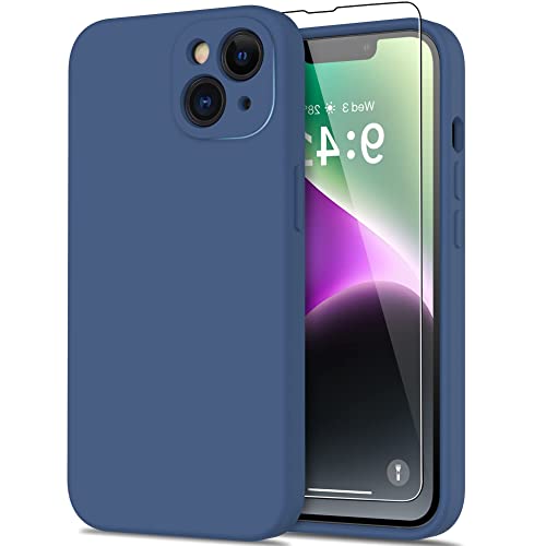 iPhone 14 Hülle, Staubdicht Liquid Silikon Hülle Stoßfest Vollschutz 6.1 Zoll iPhone 14 Hülle iPhone 14 Hülle iPhone 14 mit Anti-Scratch Microfaserfutter Navy von Blyge