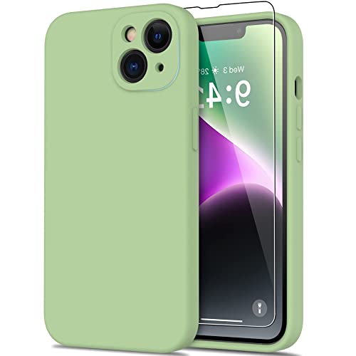 iPhone 14 Hülle, iPhone 14 Hülle Staubdicht Liquid Silikon Hülle Stoßfest 6.1 Zoll für iPhone 14 Hülle für iPhone 14 mit kratzfestem Mikrofaserfutter Matcha von Blyge