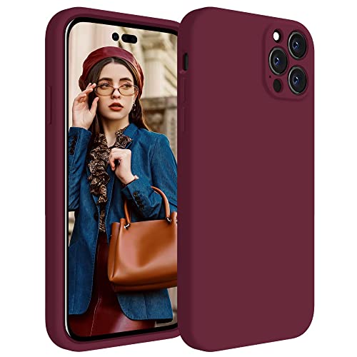 iPhone 14 Pro Hülle, Staubdicht Liquid Silikon Hülle Stoßfest 6,1 Zoll iPhone 14 Pro Hülle iphone14 Pro Hülle mit Kratzschutz Mikrofaserfutter Bordeaux von Blyge