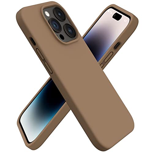 silikon hülle kompatibel mit Apple iPhone 14 pro max hülle schutzhülle schutzhülle weich stoßfest flüssig silikon kautschuk milch tee farbe von Blyge