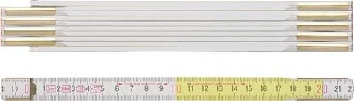 Bmi Gliedermaßstab 9142 L.2m B.16mm mm/cm EG III Buche weiß-gelb 984914200WG von Bmi