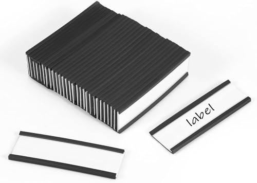 Bmocoen 30 Teilige Magnetische Etiketten Halter mit Magnetischen Daten Karten Haltern mit Durchsichtigen Kunststoff Schutz Folien für Metall Regale (1 X 3) von Bmocoen
