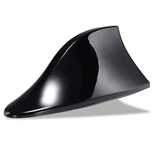 Bncxdc Car Shark Fin Antenne, Universal Auto Antenne, Punch-Free Blank Radio Antenne aus ABS-Lack, verbessertes Signal, wasserdicht und staubdicht, geringer Windwiderstand Streamline Schwarz von Bncxdc