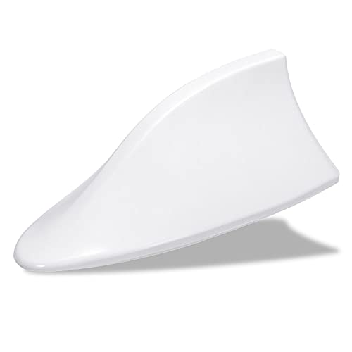 Bncxdc Car Shark Fin Antenne, Universal Auto Antenne, Punch-Free Blank Radio Antenne aus ABS-Lack, verbessertes Signal, wasserdicht und staubdicht, geringer Windwiderstand Streamline Weiß von Bncxdc