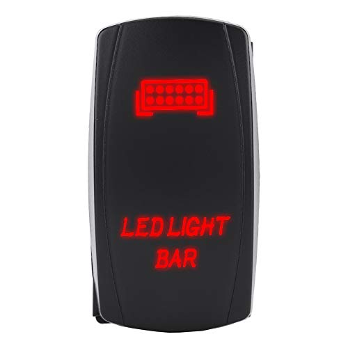12V 24V LED-Licht-Wippschalter, 5-poliger LED-Lichtleisten-Kippschalter SPST Ein Aus für Auto, Boot, LKW (Rotlicht) von Bnineteenteam