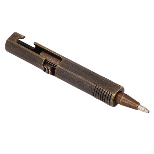 Bnineteenteam Mini Messing Ballpoint Stift, Pocket Writing Stift für Geschäftsreisen mit Tragbaren Funktionen, Ideal für Büro (Vintage-Schwarz) von Bnineteenteam