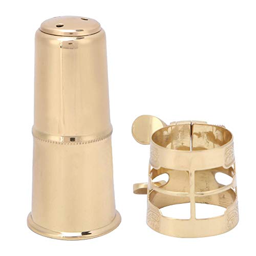 Saxophone Ligature,Brass Altsaxophon Kit mit Mundstückkappe Ligatur für Saxophon Zubehör Musikinstrumentenzubehör von Bnineteenteam