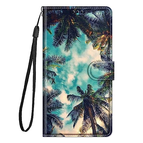 Bnvdfre Handyhülle für Honor 90 Hülle mit Schön Motiv Ledercase PU Schutzhülle Stoßfeste Klapphülle [360 Grad Stoßfest] [Kartenfachr] -kokos von Bnvdfre