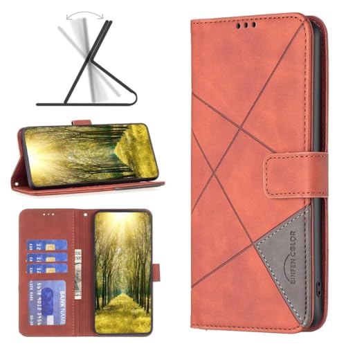 Bnvdfre Handyhülle für Motorola G55 Hülle [Premium PU Leder] [Kartenfach] [Magnetverschluss] RFID Schutzhülle Klapphülle Handytasche Lederhülle Tasche Etui Kompatibel für Motorola Moto G55 5G - Braun von Bnvdfre