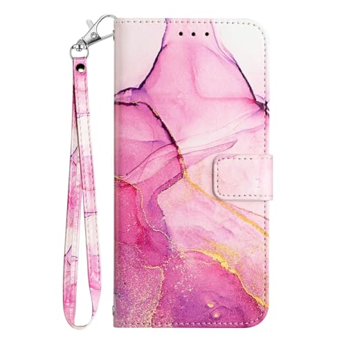 Bnvdfre Handyhülle für Samsung A26 Hülle Premium Marmor Lederhülle Klapphülle Flip Case Tasche Magnet Kartenfach Standfunktion Cover Glitzer Samsung Galaxy A26 5G - Violett von Bnvdfre