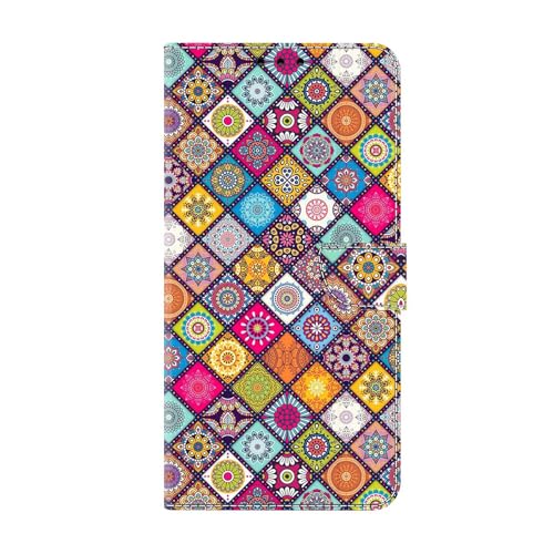 Bnvdfre Handyhülle für Samsung Galaxy A33 5G Hülle PU Leder Klapphülle Magnet Stoßfeste Kartenfach Klappbar Schutzhülle Silikon Case Cover mit Muster Motiv Flip Handytasche - Blumenleder von Bnvdfre