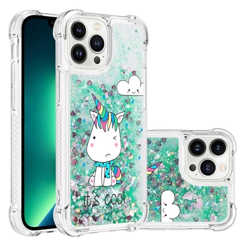 Bnvdfre Handyhülle für iPhone 15 Pro Hülle Motive Glitzer Mädchen Bling Sparkle Fließende Flüssigkeit TPU Cover Stoßfest Schutzhülle Girls Case - Einhorn Bnvdfre Handyhülle für iPhone 15 Pro Hülle Motive Glitzer Mädchen Bling Sparkle Fließende Flüssigkeit TPU Cover Stoßfest Schutzhülle Girls Case - Einhorn von Bnvdfre