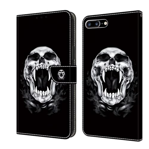 Bnvdfre iPhone SE 2022/SE 2020/8/7 Klapphülle PU Leder Hülle Magnet Stoßfeste Kartenfach Klappbar Schutzhülle Silikon Case Cover mit Totenkopf Muster Bnvdfre iPhone SE 2022/SE 2020/8/7 Klapphülle PU Leder Hülle Magnet Stoßfeste Kartenfach Klappbar Schutzhülle Silikon Case Cover mit Totenkopf Muster von Bnvdfre