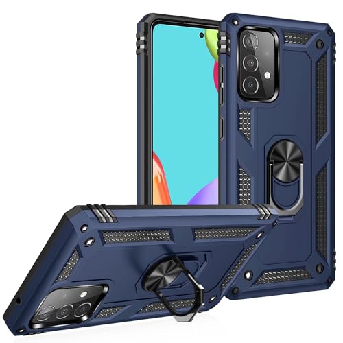 Bnvdfre Hülle für Samsung Galaxy A25 5G Handyhülle 360 Grad Ring Drehhalter Handy Hüllen Stoßfest Robust Handyhalterung Hüllen Bumper Schutzhülle Case für Samsung A25 5G - Blau von Bnvdfre