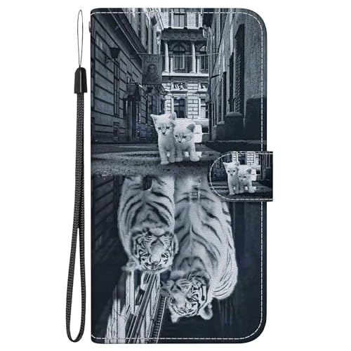 Bnvdfre Leder Handyhülle für Samsung Galaxy A71 5G Hülle Muster Motiv Klapphülle TPU mit Kartenfächer Standfunktion Flip Case Cover Fallschutz Handytasche für Samsung A71 5G - Color1 von Bnvdfre