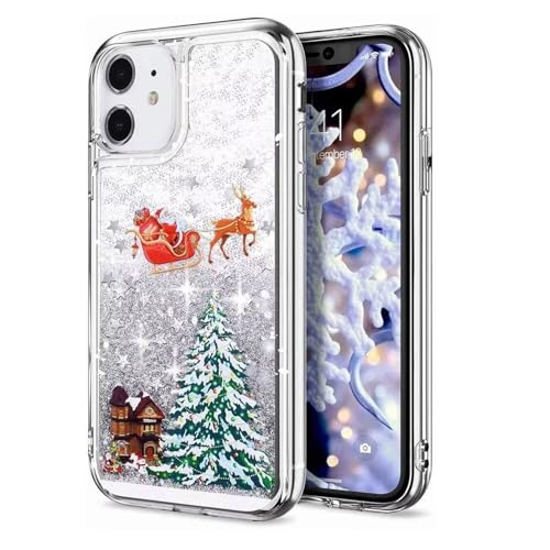 Bnvdfre Weihnachten Handyhülle für iPhone 15 Pro Hülle, Glitzer 3D Bling Sparkle Treibsand Fließende Flüssigkeit Dünne Transparent TPU mit Christmas Motiv Design Case - Silber Bnvdfre Weihnachten Handyhülle für iPhone 15 Pro Hülle, Glitzer 3D Bling Sparkle Treibsand Fließende Flüssigkeit Dünne Transparent TPU mit Christmas Motiv Design Case - Silber von Bnvdfre