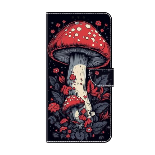 Klapphülle für Samsung Galaxy S25 PU-Leder Hülle mit Muster, Magnetverschluss, 2 Kartenfächer, Geldtasche & Ständer - Roter Pilz Klapphülle für Samsung Galaxy S25 PU-Leder Hülle mit Muster, Magnetverschluss, 2 Kartenfächer, Geldtasche & Ständer - Roter Pilz von Bnvdfre