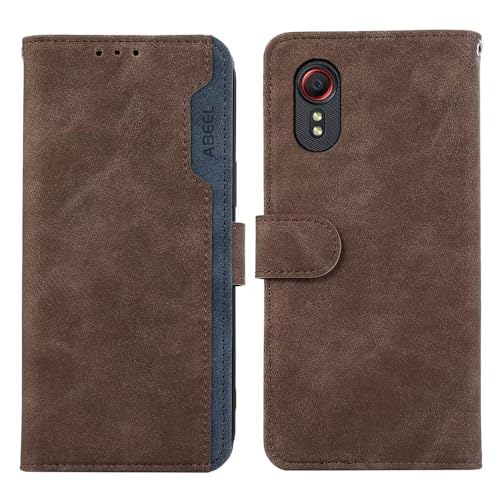 Bnvdfre Lederhülle für Samsung Galaxy Xcover 7 Hülle Flip Wallet Handyhülle PU Leder [RFID Schutz] [Standfunktion] [Kartenfächern] Klappbar Stoßfeste Case Cover für Samsung Xcover 7 - Braun von Bnvdfre