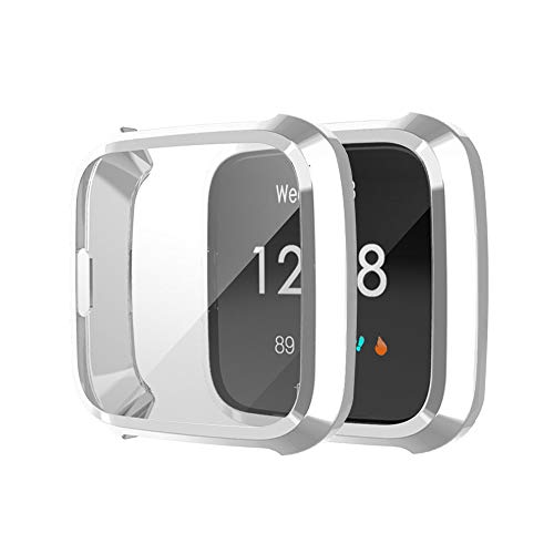 BoLuo 2 Pcs Screen Protector Hülle Kompatibel mit Fitbit Versa Lite,Schutzhülle Cover Weiche Silikon Ultradünne Kratzfest Transparent TPU Case Abdeckung Tasche für Fitbit Versa Lite Watch (Silber) BoLuo 2 Pcs Screen Protector Hülle Kompatibel mit Fitbit Versa Lite,Schutzhülle Cover Weiche Silikon Ultradünne Kratzfest Transparent TPU Case Abdeckung Tasche für Fitbit Versa Lite Watch (Silber) von BoLuo