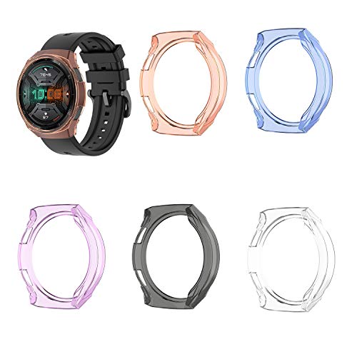 BoLuo 5 Pcs Hülle Kompatibel mit Huawei Watch GT 2e,Schutzhülle Cover Leicht Weiche Silikon Ultradünne Kratzfest Transparent TPU Case Abdeckung Tasche für Huawei Watch GT 2e Accessories von BoLuo