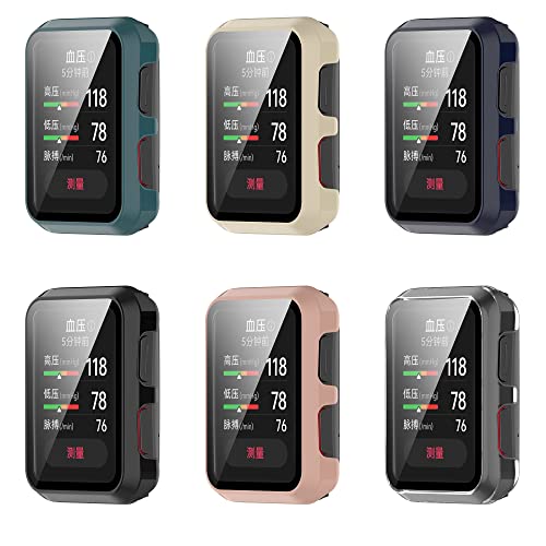 BoLuo 6 Stück Hülle Kompatibel mit Huawei Watch D mit Gehärteter Film, Cover Silikon Kratzfest Plating PC Case Abdeckung Shell Bumper Tasche für Huawei Watch D Accessories (Farbe) von BoLuo