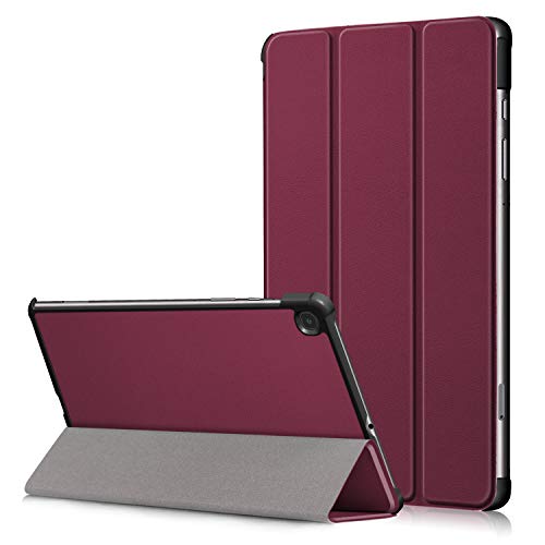 BoLuo Galaxy Tab S6 Lite Flip Hülle Case,Heavy Duty ri-fold Ultra Silikon PU Leder Telefonkasten Cover Etui Fall Shell Tasche für Samsung Galaxy S6 Lite 10.4" SM-P610/P615 2020 Tablet PC (Wein) von BoLuo