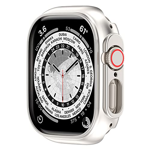 BoLuo Hülle Kompatibel mit Apple Watch Series 8 Ultra 49mm Watch Case, Schutzhülle Silikon Ultradünne Kratzfest Transparent PC Case Abdeckung Cover Tasche für iWatch Series 8 Ultra 49mm (Weiß) von BoLuo