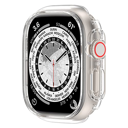 BoLuo Hülle Kompatibel mit Apple Watch Series 8 Ultra 49mm Watch Case, Schutzhülle Silikon Ultradünne Kratzfest Transparent PC Case Abdeckung Cover Tasche für iWatch Series 8 Ultra 49mm (klar) von BoLuo