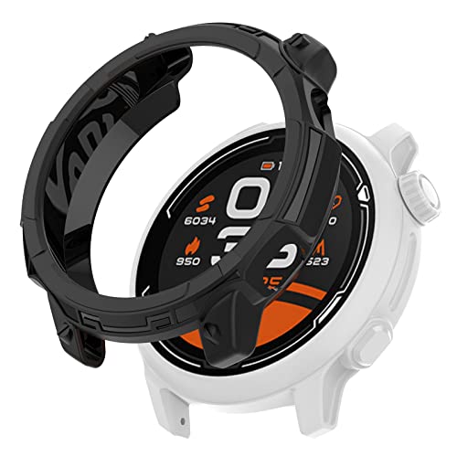 BoLuo Hülle Kompatibel mit Coros Pace 2 Watch Case, Schutzhülle Clear Silikon Ultradünne Kratzfest Transparent TPU Case Abdeckung Cover Tasche für Coros Pace 2 Watch Zubehör (Schwarz) von BoLuo