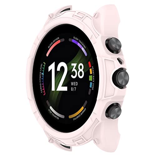 BoLuo Hülle Kompatibel mit Fossil Gen 6 42mm Watch Case, Schutzhülle Clear Silikon Ultradünne Kratzfest Transparent TPU Case Abdeckung Cover Tasche für Fossil Gen 6 42mm Watch Zubehör (rosa) von BoLuo