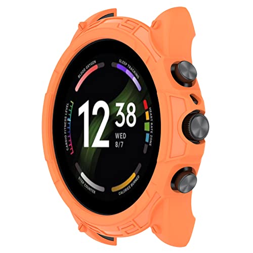 BoLuo Hülle Kompatibel mit Fossil Gen 6 44mm Watch Case, Schutzhülle Clear Silikon Ultradünne Kratzfest Transparent TPU Case Abdeckung Cover Tasche für Fossil Gen 6 44mm Watch Zubehör (Orange) von BoLuo